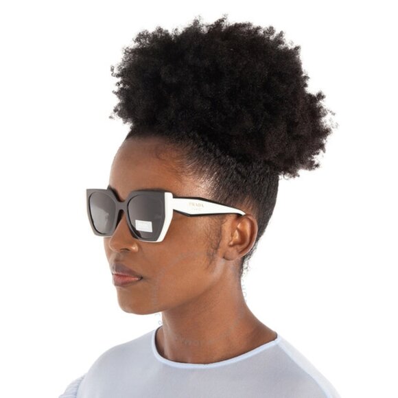 Prada Women Sunglasses Black Squared PR15WSF 09Q5S0 BRAND NEW - Picture 3 of 10